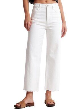 High-Waisted Tummy Control Straight Leg Jeans | Stretchy Cropped Denim Pants